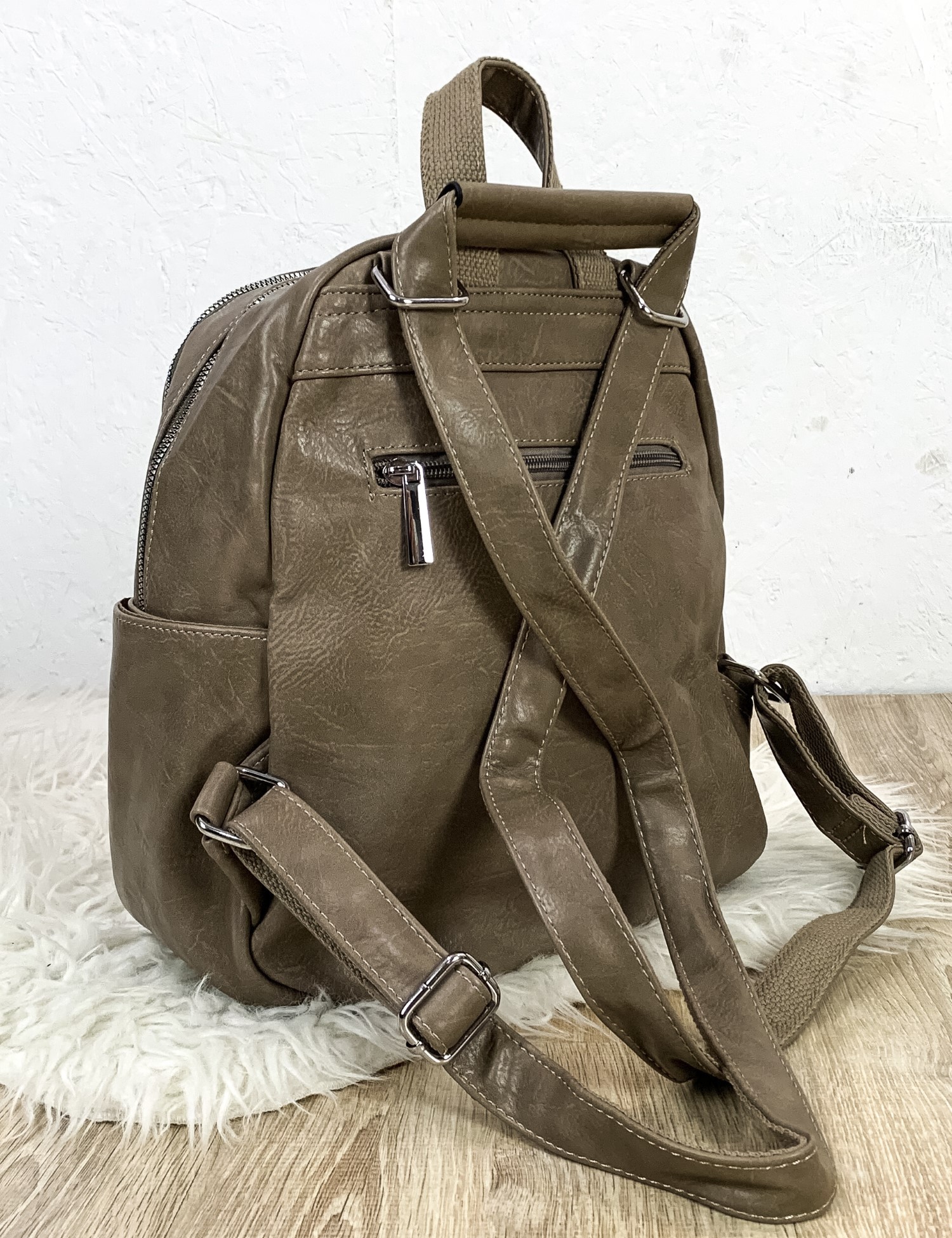 Γυναικείο ανοιχτό καφέ Backpack PB3275 φωτογραφία